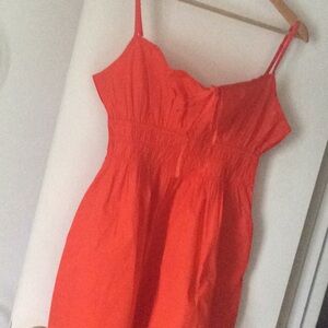 QUINCE RED DRESS SMOCKED SIZE L
